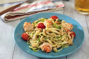 鮮蝦菇菇蔬菜麵