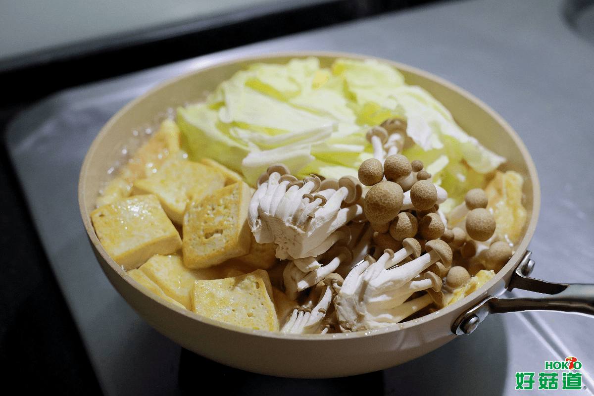 好菇道家常鴻喜菇煎蛋豆腐湯_步驟6